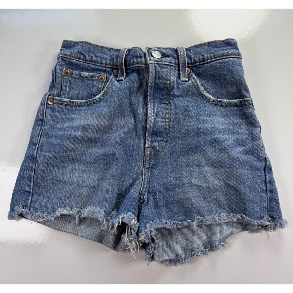Levi's Women's Blue Denim “Ribcage” Jean Shorts